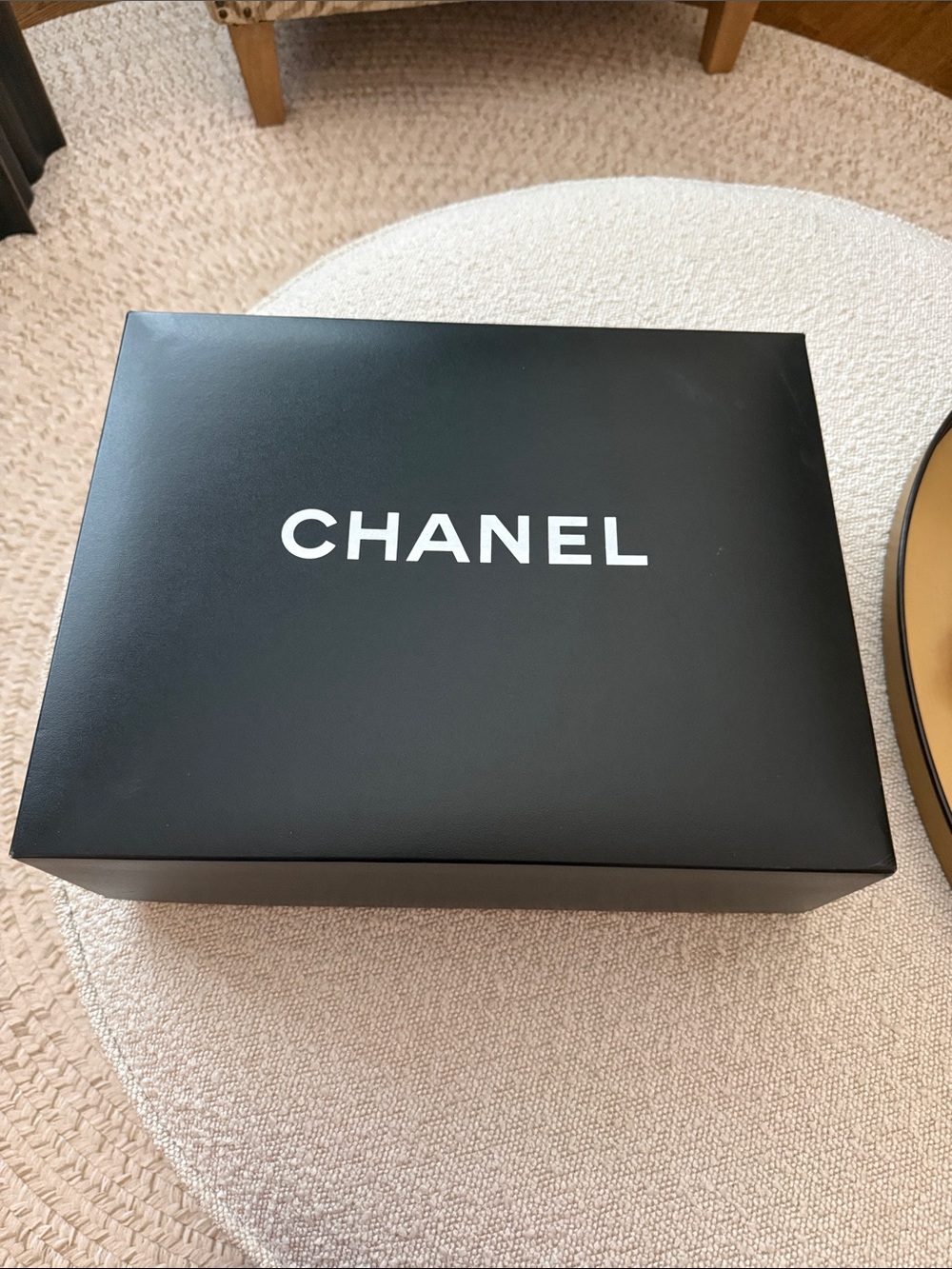 CHANEL Large Bag Black Box with White Logo